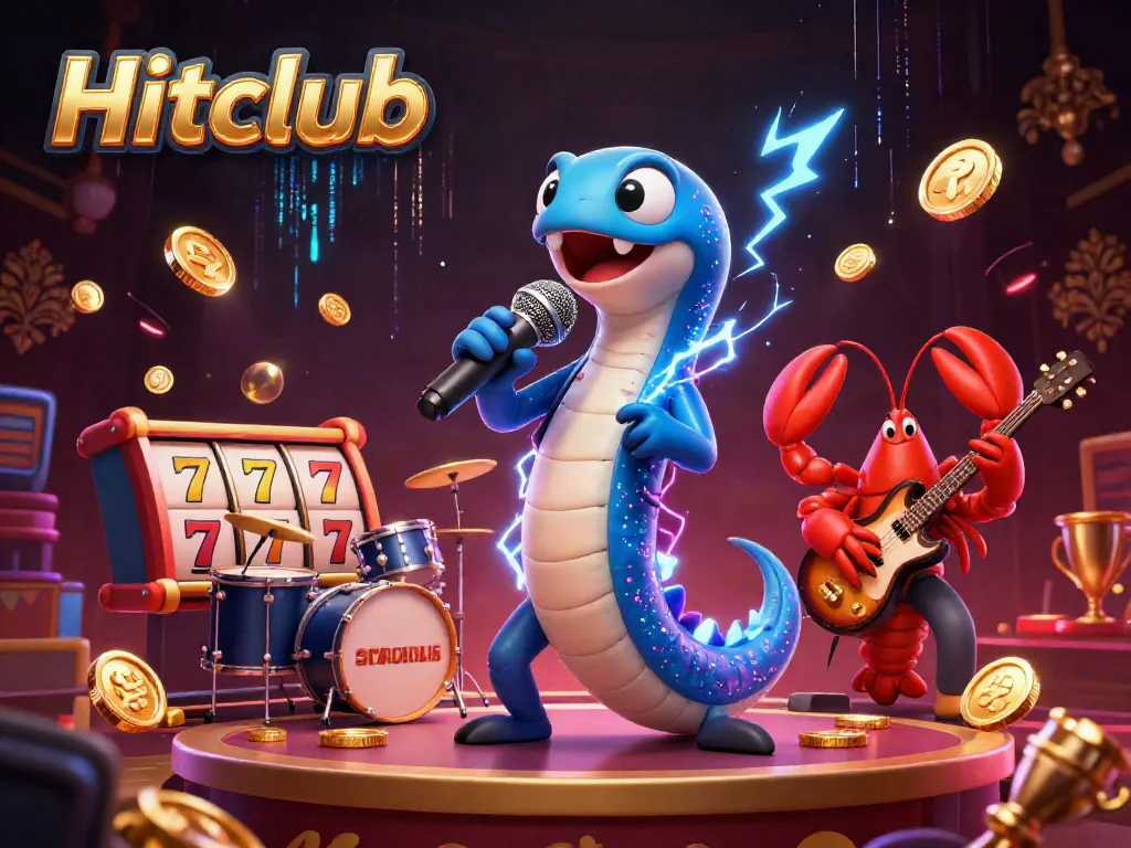 Experience the vibrant underwater casino scene at Hitclub with an electric eel DJ and immersive gaming elements.