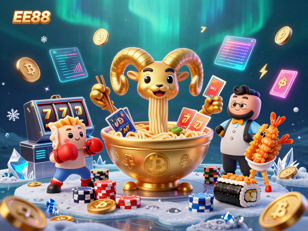 Experience thrilling gameplay with EE88 in a vibrant 3D casino scene full of surprises.