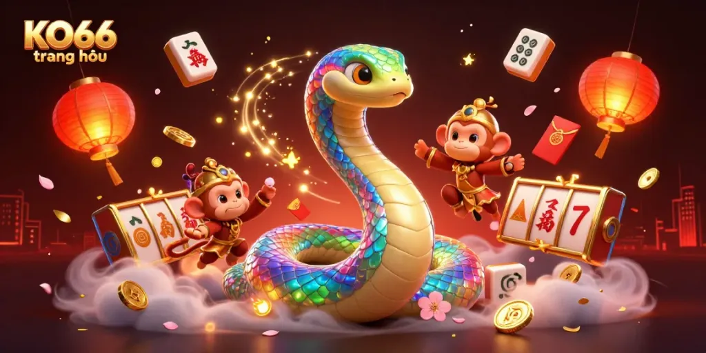 Experience thrilling moments with KO66 trang chủ, showcasing vibrant casino scenes filled with fortune elements.