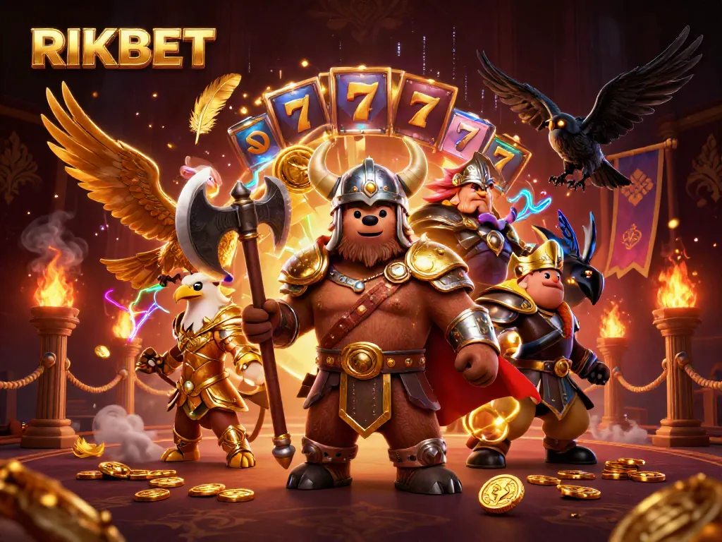 Win thrilling jackpots with RIKBET's stunning casino adventure illustration.