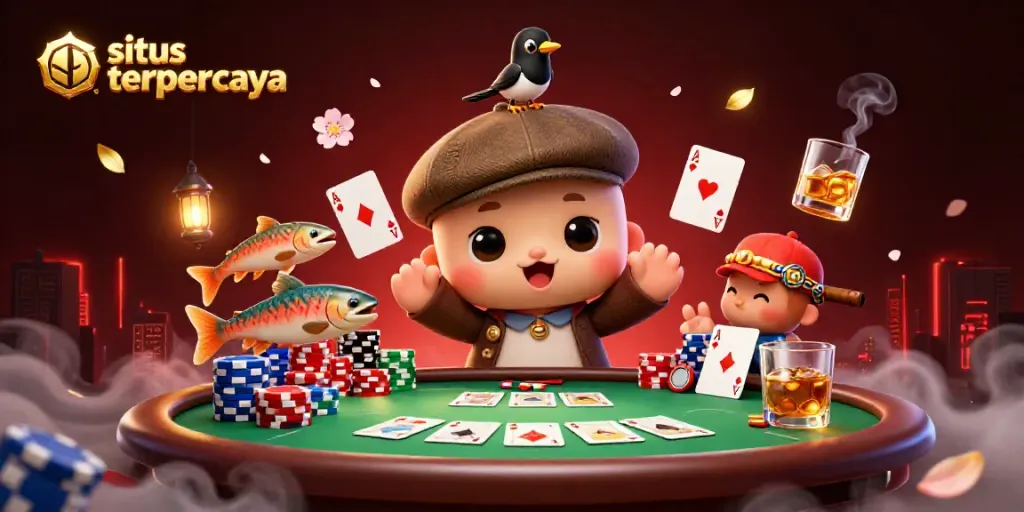 Slot online di situs terpercaya dengan karakter lucu dan permainan poker menarik.