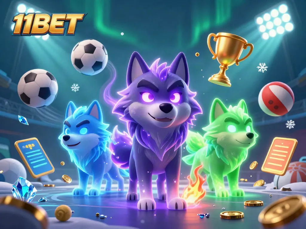 Experience thrilling action at 11BET with ghostly wolves, sports elements, and dynamic betting visuals.