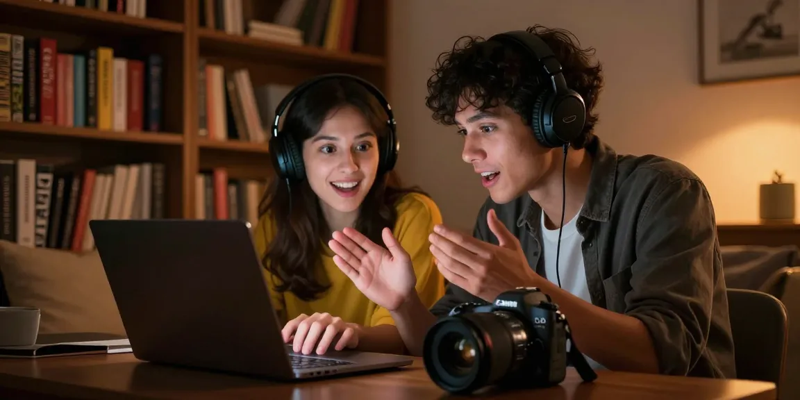 Engaging in free AI sex chat with a virtual companion, warm room setting illuminated by laptop glow.
