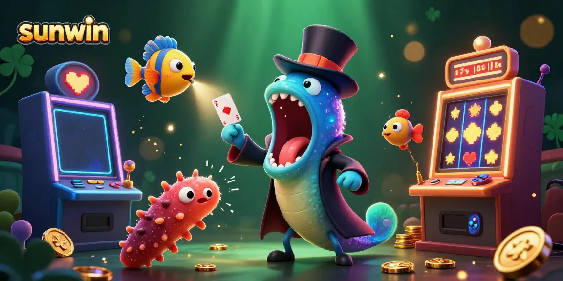 Experience engaging card tricks with sunwin's dynamic deep-sea characters amidst sparkling slots.