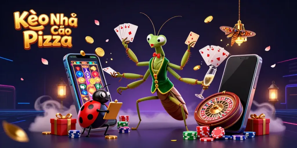 Engage with Kèo Nhà Cái Pizza as vibrant 3D characters deliver an exciting casino experience.