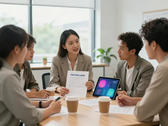 Group consultation on paydayloans-on.ca in a modern office.