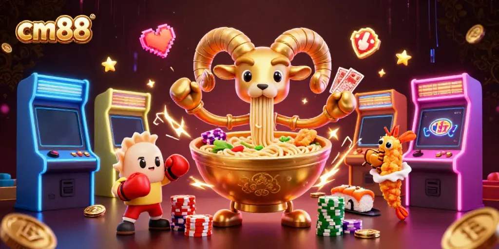 Experience vibrant gaming with cm88’s lively characters in a dynamic casino setting.
