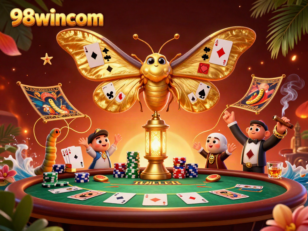 Engage with 98wincom's exciting casino experience featuring vibrant characters and games.