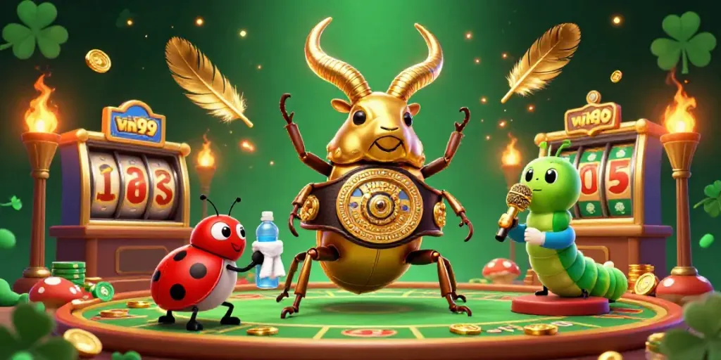 Experience thrilling gameplay with vin99 apk in this dynamic casino scene showcasing vibrant characters.