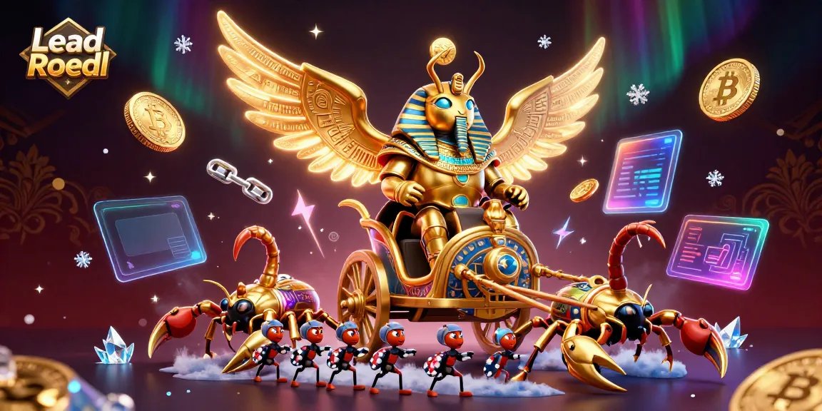 Engage with Lead Roedl's vibrant casino-themed 3D illustration featuring legendary characters and crypto elements.