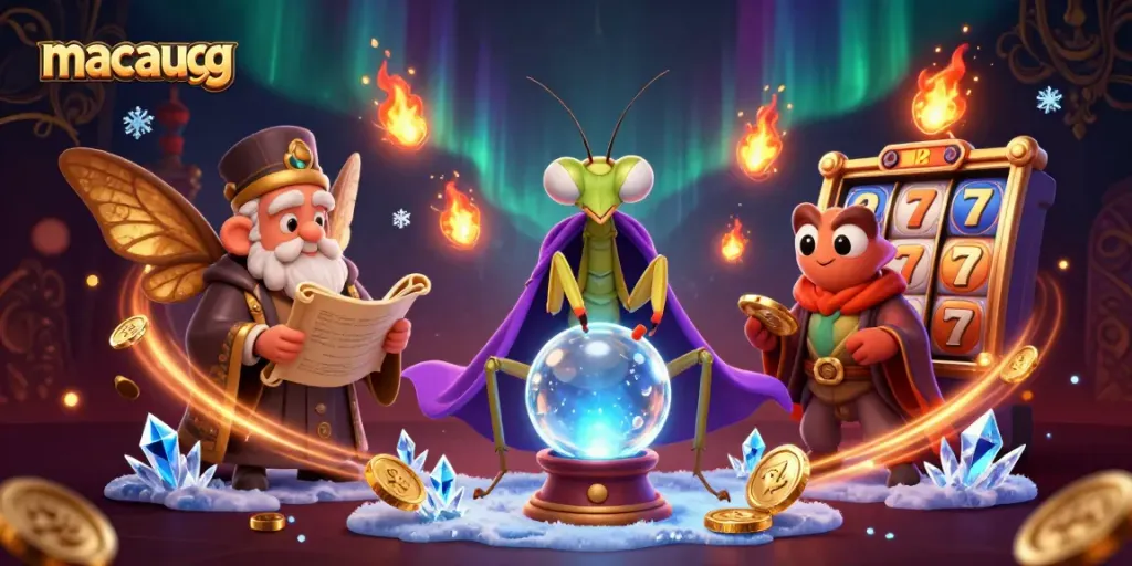 Engage with macaugg's thrilling slots featuring mystical characters and dynamic casino elements.