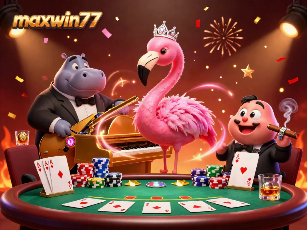 Experience maxwin77 with vibrant casino scenes showcasing fun and engaging gaming elements.