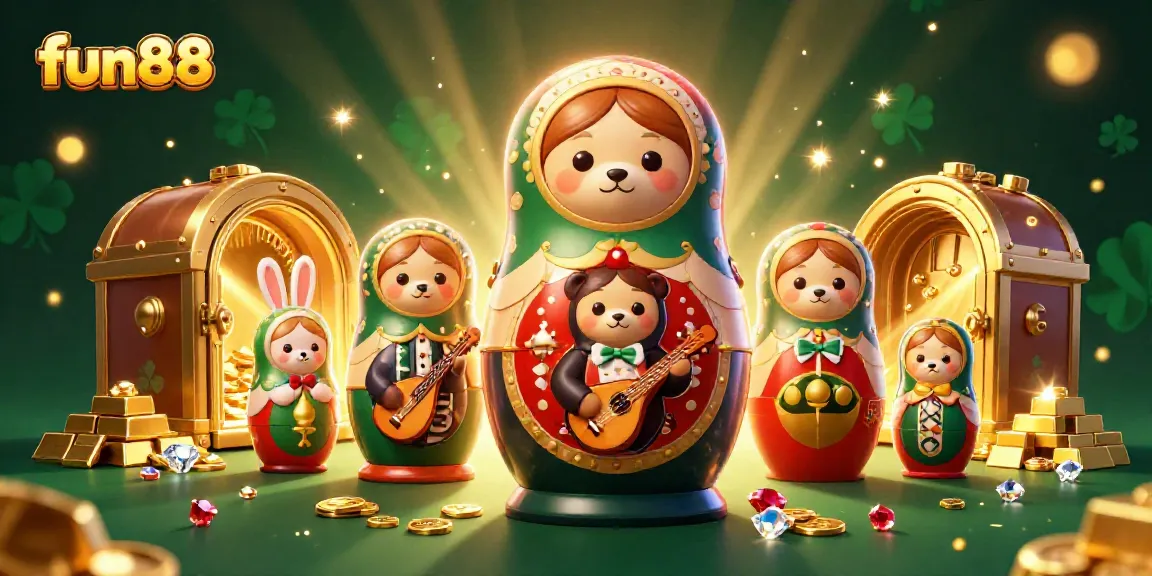 Engage in fun88 with charming 3D cartoon bears and dazzling casino elements in a vibrant scene.