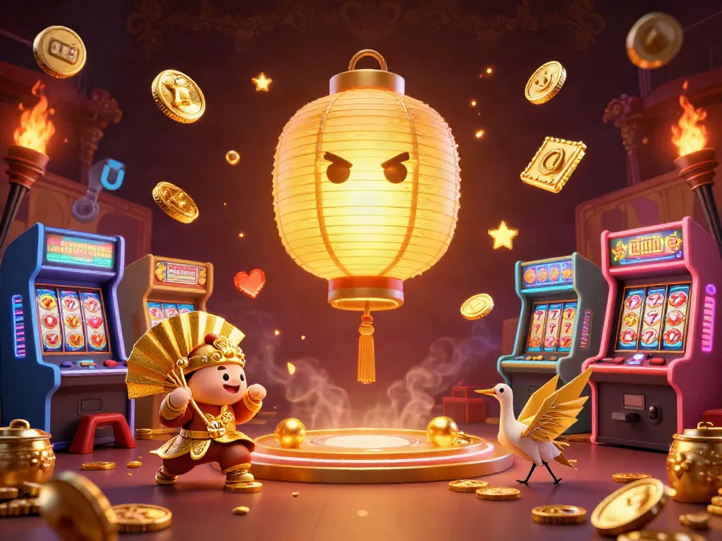 Engage in epic gaming action with the radio spirit amidst colorful casino-themed arcade elements.