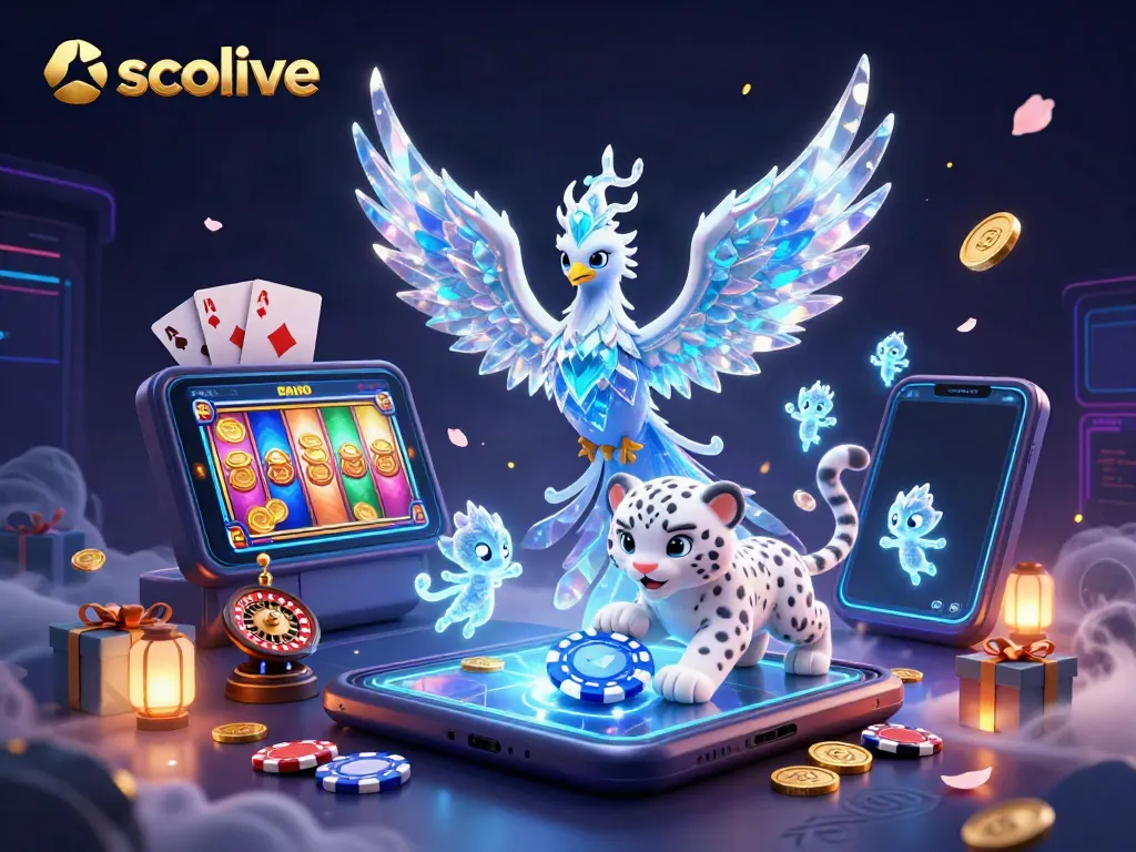 Experience stunning visuals with socolive's immersive gaming scene featuring an ice phoenix and dynamic elements.