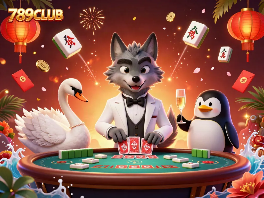 Experience top-tier gambling action at 789CLUB amidst vibrant casino scenes and characters.