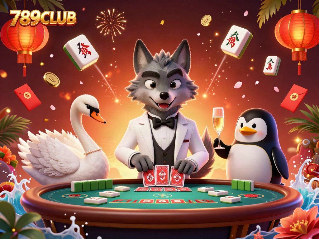 Experience top-tier gambling action at 789CLUB amidst vibrant casino scenes and characters.