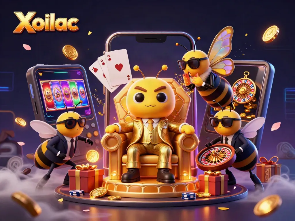 Xoilac offers an engaging gaming experience with animated characters and vivid casino elements.
