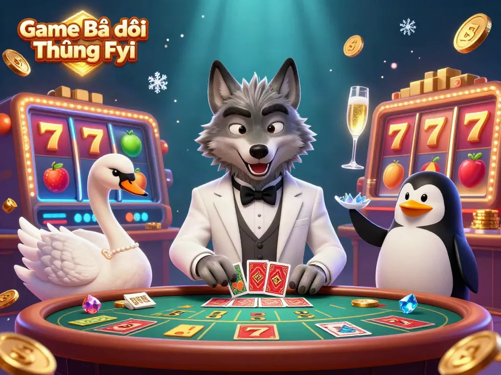Experience thrilling action in Game Bài Đổi Thưởng Fyi at a dynamic baccarat table surrounded by vibrant casino elements.
