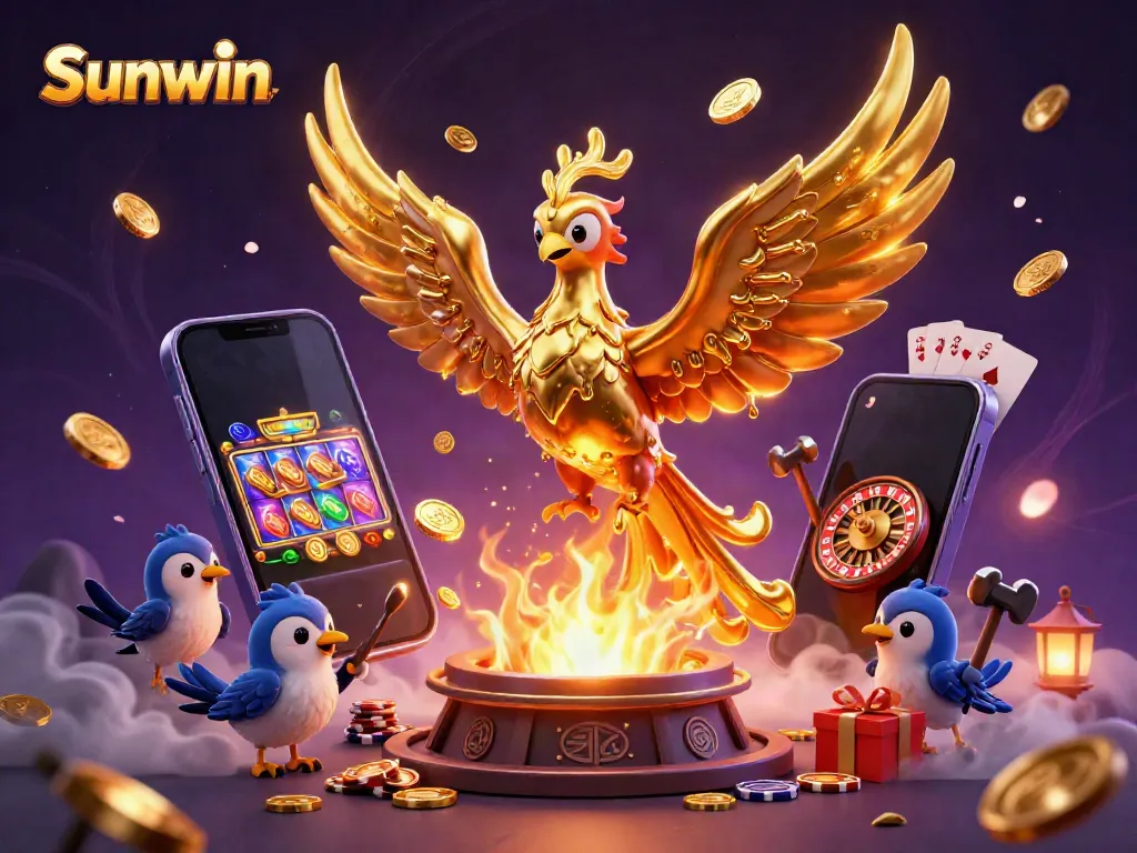 Engage in thrilling gameplay at Sunwin with molten phoenix, dynamic slots, and dazzling casino elements.