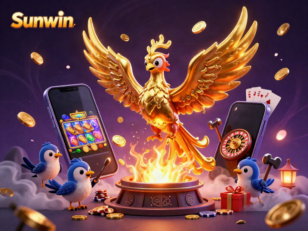 Engage in thrilling gameplay at Sunwin with molten phoenix, dynamic slots, and dazzling casino elements.